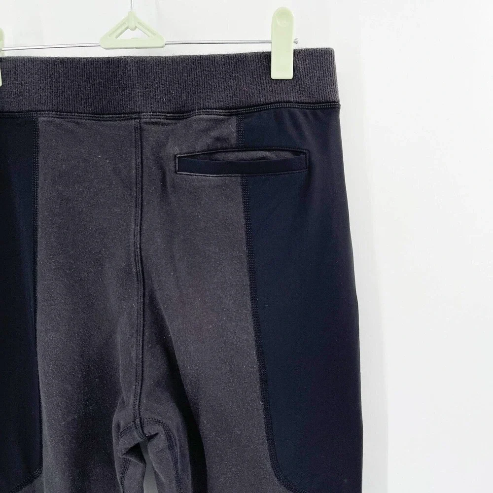 Lululemon Rocket Jogger Yoga Pants Sz 4 Black‎ French Terry Pockets Ankle Zip